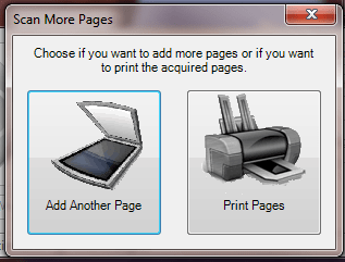 The More Pages Screen in iCopy Add Multiple Pages to Scanned Document