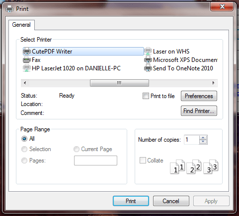 iCopy Printer Selection iCopy Printer Selection